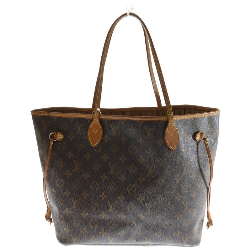 Louis Vuitton Monogram Old Neverfull MM Tote Bag Handbag Brown Leather ×pvc