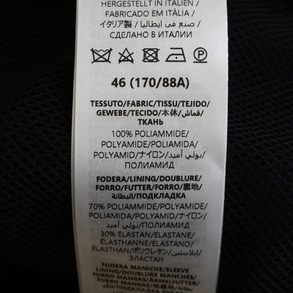 Gucci 25ss Leather Patch Logo Nylon Twill Layered Hooded Zip Up Jacket Black