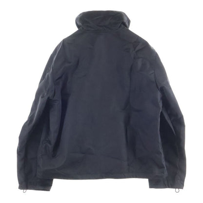 Gucci 25ss Leather Patch Logo Nylon Twill Layered Hooded Zip Up Jacket Black