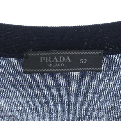 Prada 23aw Wool Knit Long Sleeve Cardigan Navy Dna959