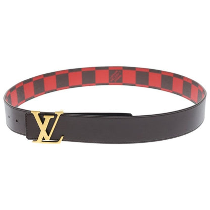 Louis Vuitton Damier Pop LV Logo Belt Brown X Red PVC X Leather M8537