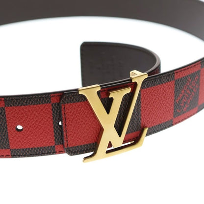 Louis Vuitton Damier Pop LV Logo Belt Brown X Red PVC X Leather M8537