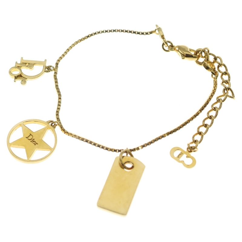 Dior Logo Plate Star Bracelet Gold GP