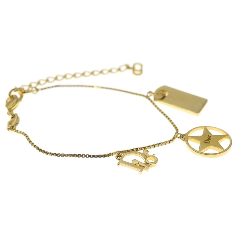 Dior Logo Plate Star Bracelet Gold GP