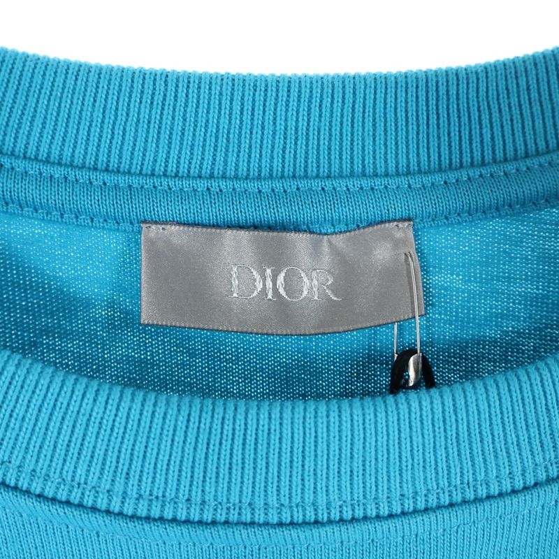 Dior CD Icon S Tee 943j605a0554 CD Logo Short Sleeve T-Shirt Blue