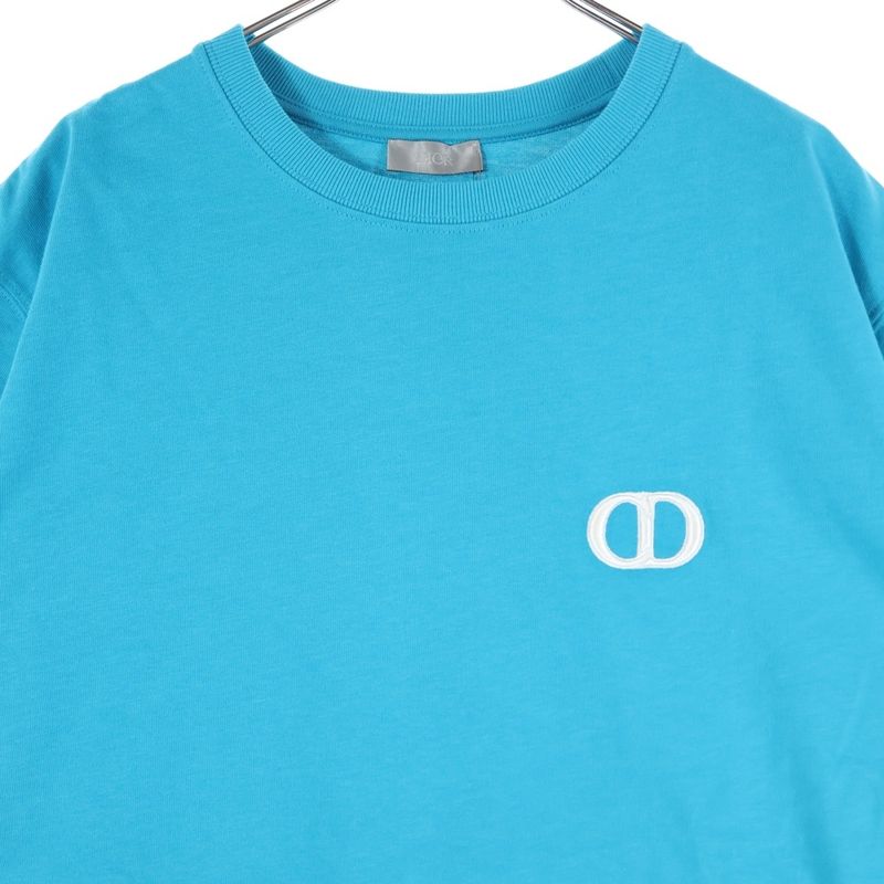 Dior CD Icon S Tee 943j605a0554 CD Logo Short Sleeve T-Shirt Blue