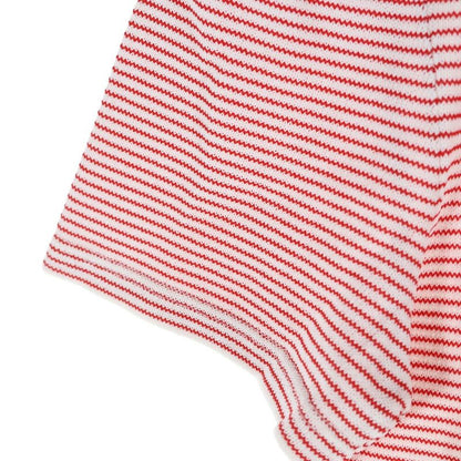 Prada P24r2g Logo Embroidery Slim Fit Border Short Sleeve T-Shirt Cut and Sewn