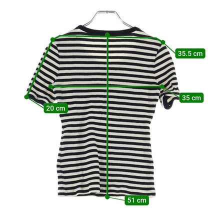 Celine Ribbed Cotton Jersey Marinière T-Shirt Cut and Sewn White Black 2x46h136k