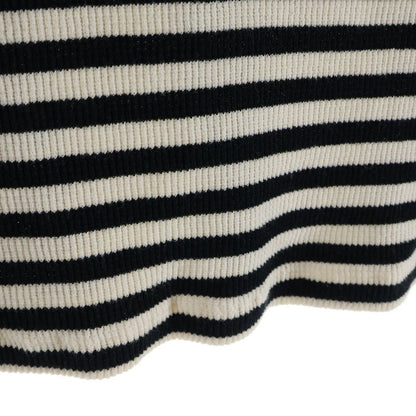 Celine Ribbed Cotton Jersey Marinière T-Shirt Cut and Sewn White Black 2x46h136k