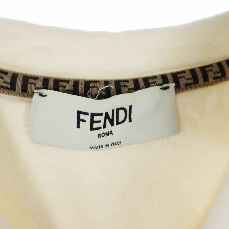 Fendi Baguette Bag Decoration Fs7947 Amgy Cotton Long Sleeve Sweatshirt White