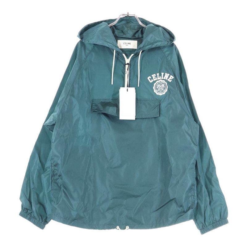 Celine 24aw Blason Windbreaker Half Zip Pullover Jacket Rv0dd0b39.31xb Green