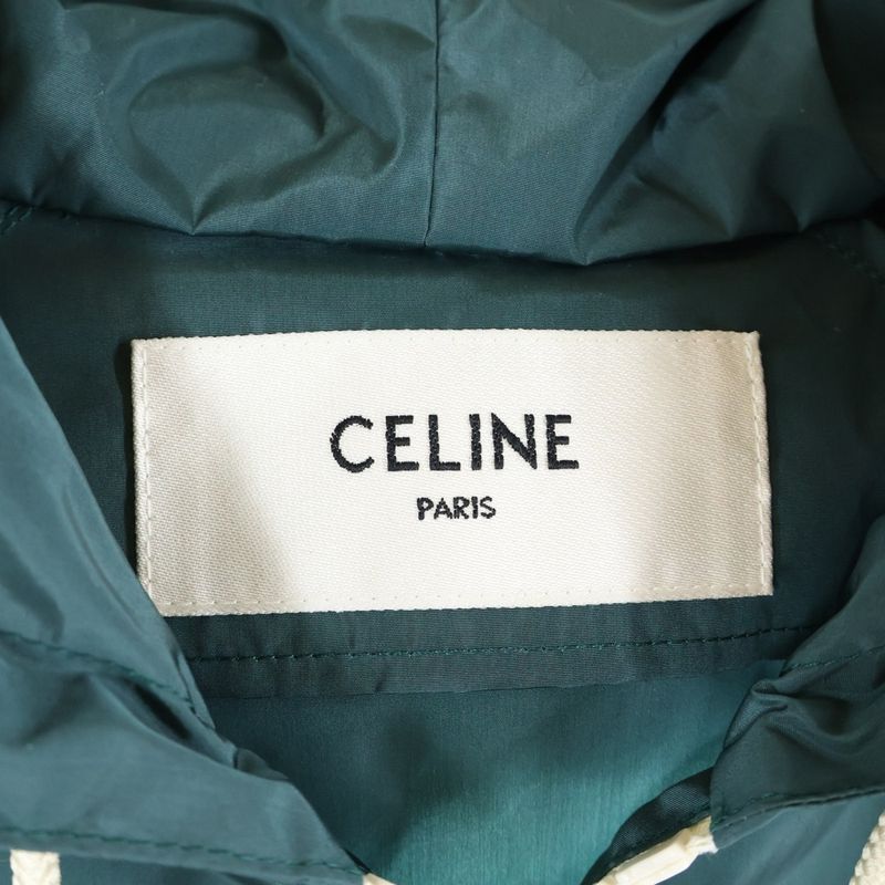 Celine 24aw Blason Windbreaker Half Zip Pullover Jacket Rv0dd0b39.31xb Green