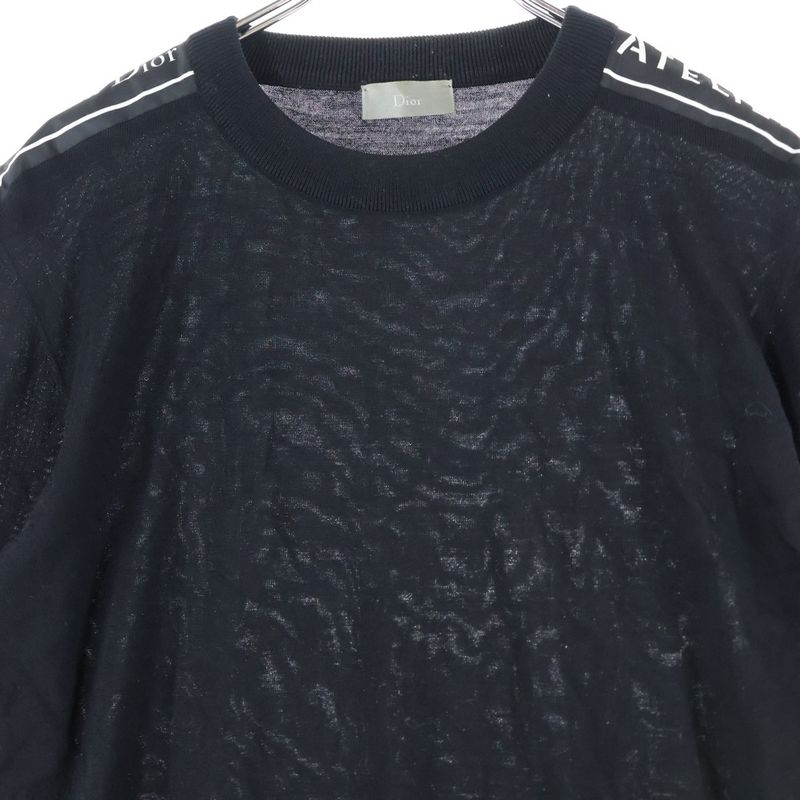 Dior Sideline Logo Knit Crew Neck Sweater Black 863m653at673