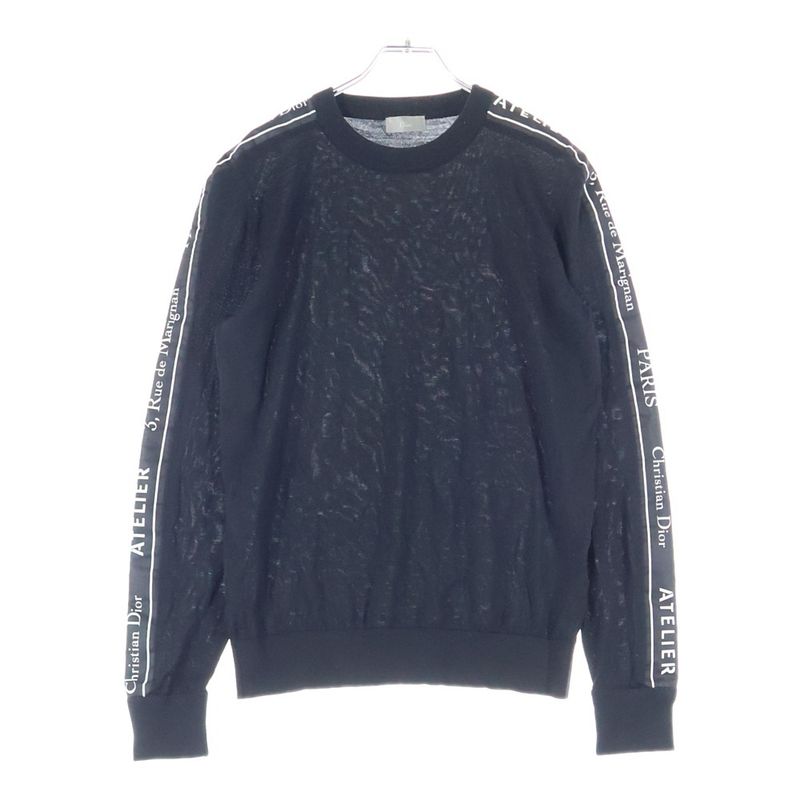 Dior Sideline Logo Knit Crew Neck Sweater Black 863m653at673