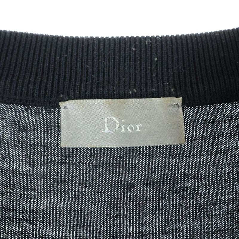 Dior Sideline Logo Knit Crew Neck Sweater Black 863m653at673