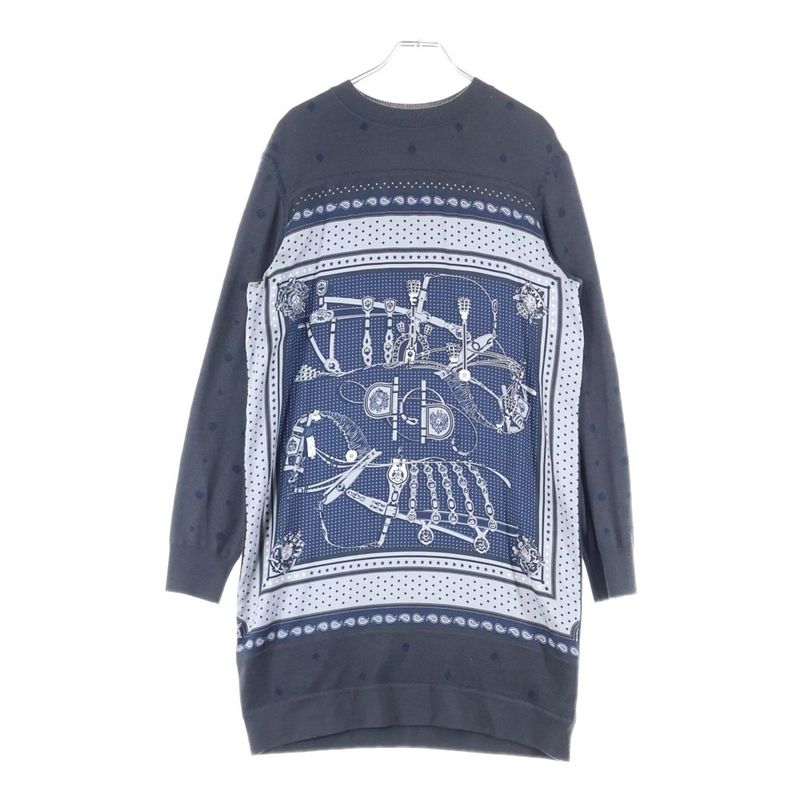 Hermes 22aw Harnais de Cour Court Horse Twill Reine Harness de Cour Silk Scarf