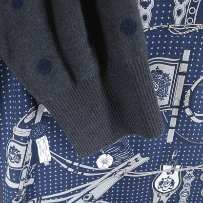 Hermes 22aw Harnais de Cour Court Horse Twill Reine Harness de Cour Silk Scarf