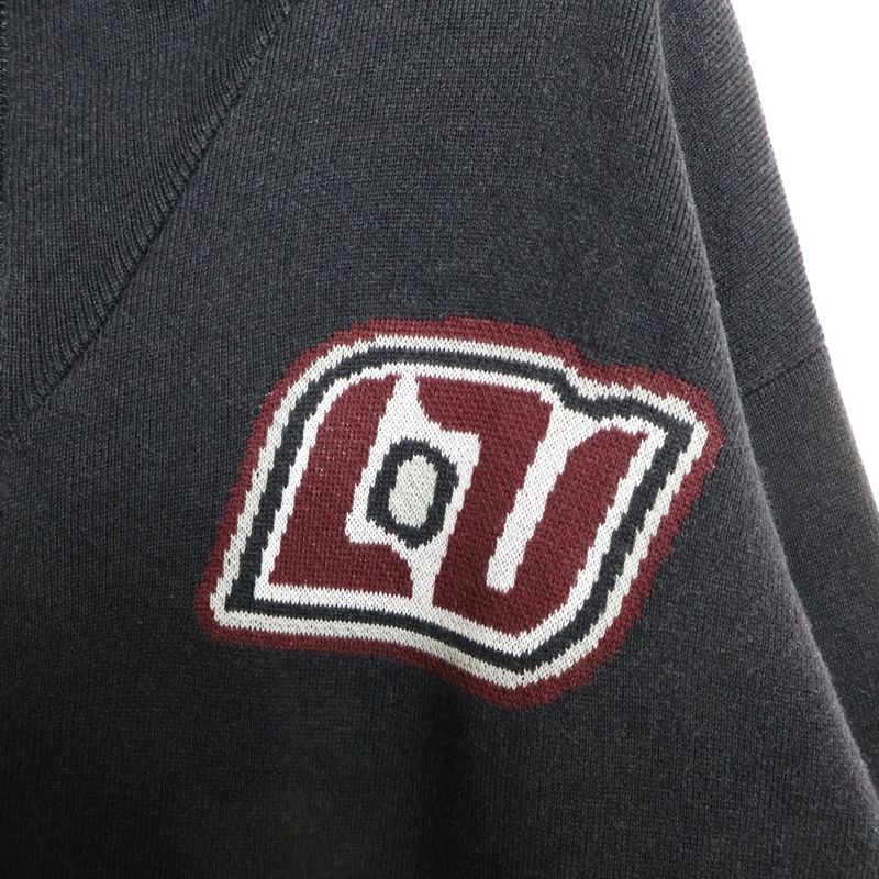 Louis Vuitton LV Zip Up Jacket Rm232 Biu Hpn97w LV Logo Zip Up Knit Jacket Gray