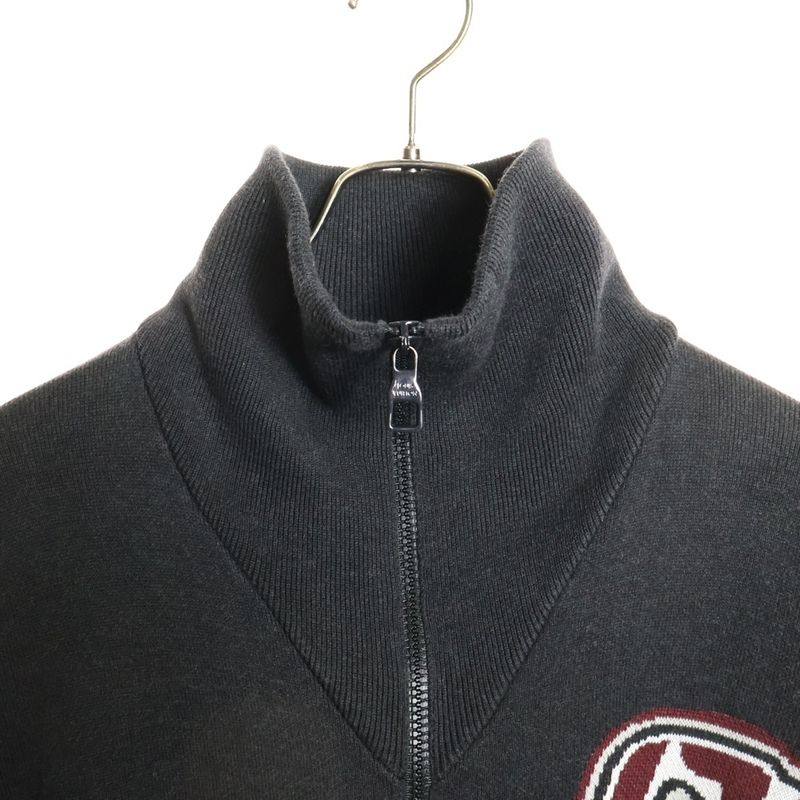 Louis Vuitton LV Zip Up Jacket Rm232 Biu Hpn97w LV Logo Zip Up Knit Jacket Gray