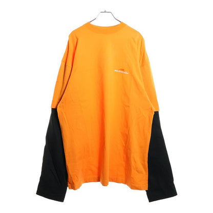 Balenciaga Logo Embroidery Docking Cut and Sew Long Sleeve Shirt 671401 Tlvi5