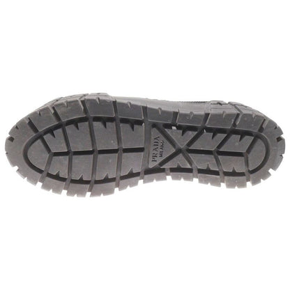 Prada Double Wheel Sequin Rubber Triangle Logo Canvas Lace-Up Platform Low Cut