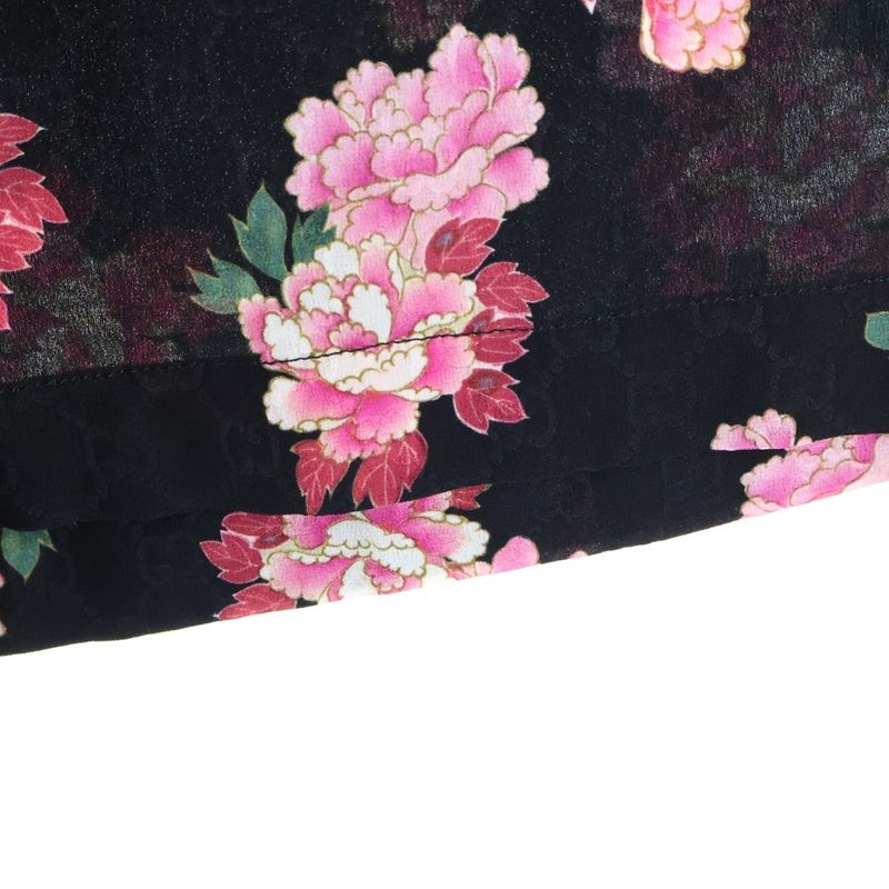Gucci GG Pattern Floral Pattern Shorts Black Pink 624399