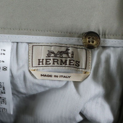 Hermes Cotton Chino Center Press Straight Pants Beige