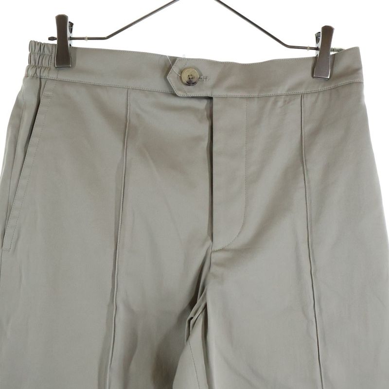 Hermes Cotton Chino Center Press Straight Pants Beige