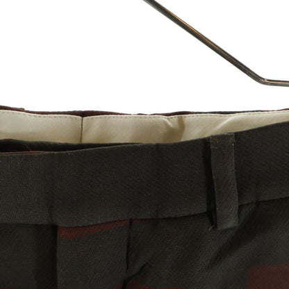 Gucci Block Check All Over Print Wool Semi-Flare Bootcut Slacks Pants Trousers