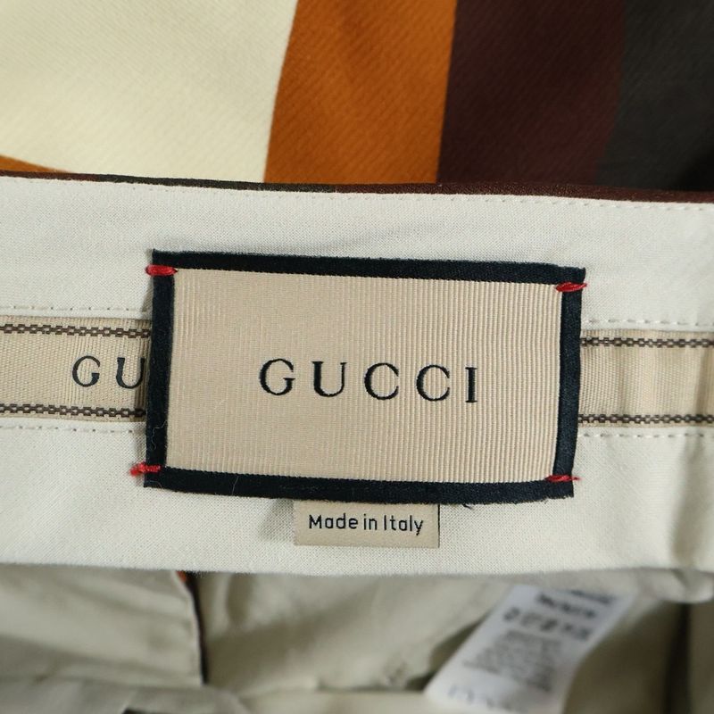 Gucci Block Check All Over Print Wool Semi-Flare Bootcut Slacks Pants Trousers