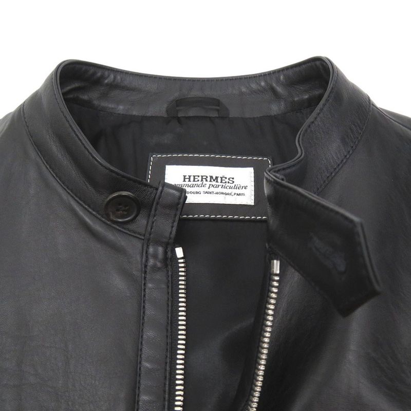 Hermes Single Riders Jacket Sheep Leather Cupro 4 Pockets 1602 Hermes
