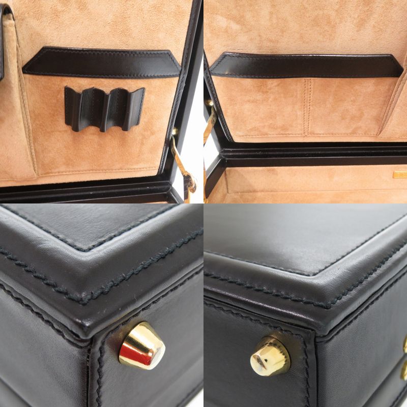 Gucci Vintage Trunk Case Briefcase Attache Case Leather Black 0957 Gucci