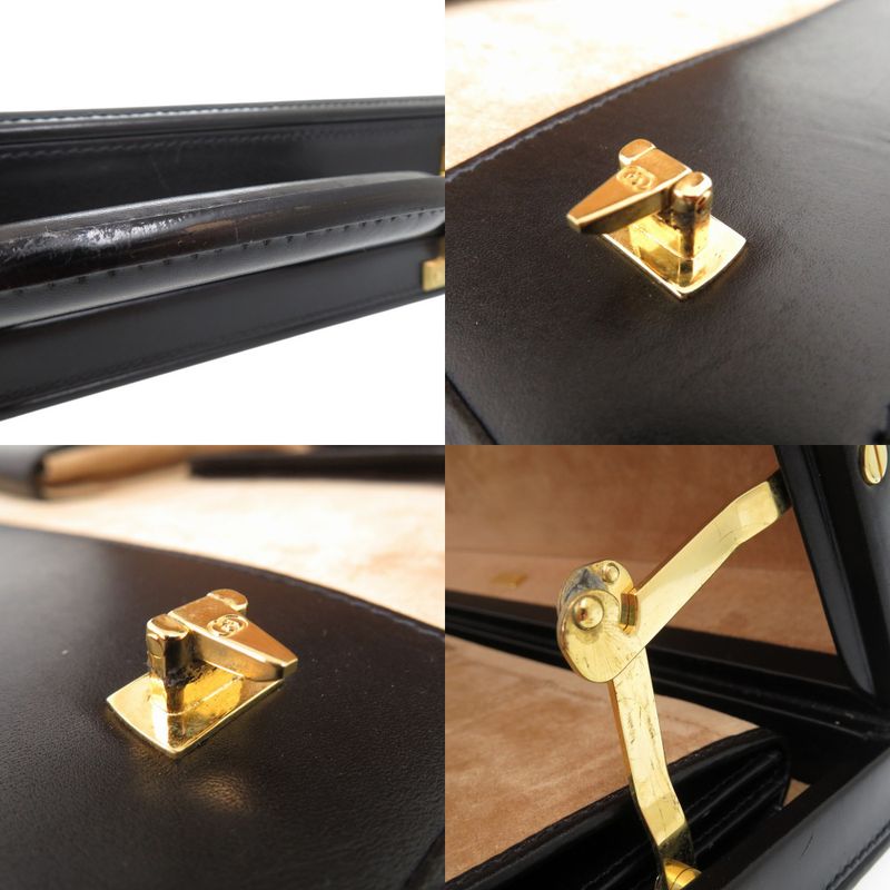 Gucci Vintage Trunk Case Briefcase Attache Case Leather Black 0957 Gucci