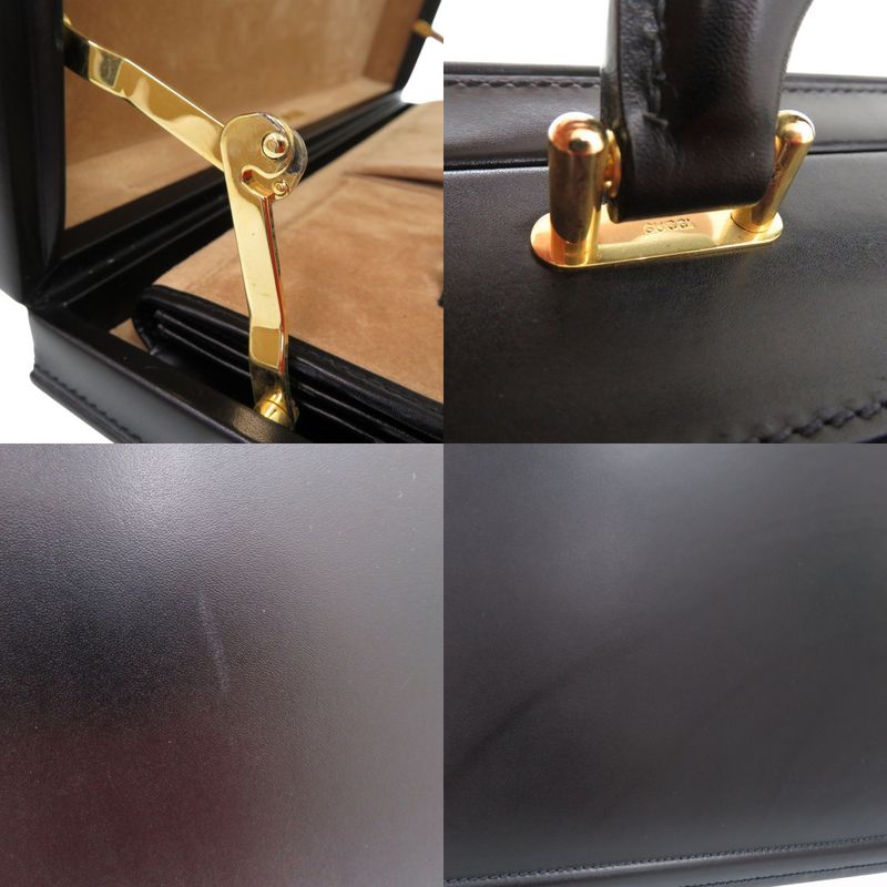 Gucci Vintage Trunk Case Briefcase Attache Case Leather Black 0957 Gucci