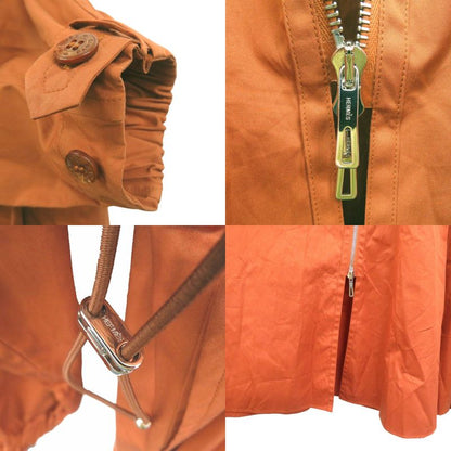 Unused Hermes Rubber Dress Shirt Ruffles Front Zip Shirt Dress 4h0571dv Orange