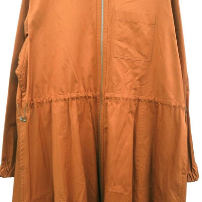 Unused Hermes Rubber Dress Shirt Ruffles Front Zip Shirt Dress 4h0571dv Orange