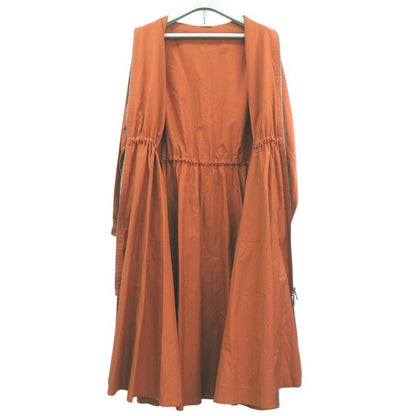 Unused Hermes Rubber Dress Shirt Ruffles Front Zip Shirt Dress 4h0571dv Orange