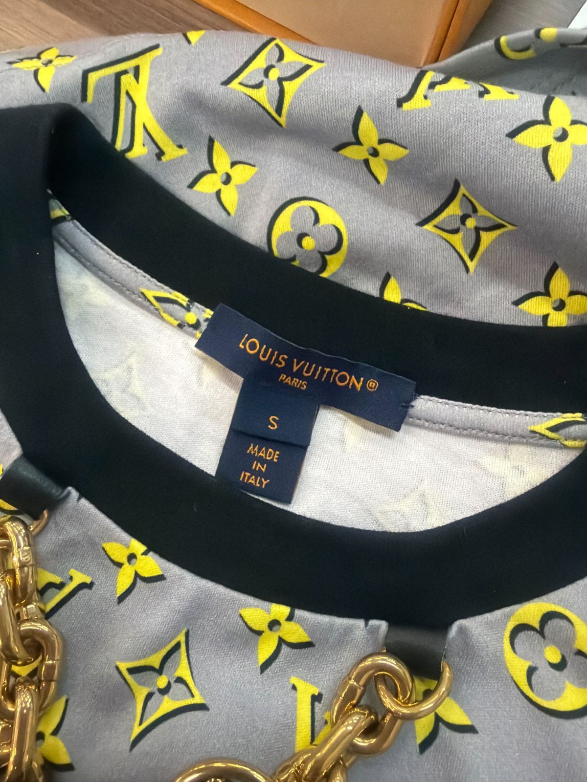 Louis Vuitton 23aw LV Logo Chain Monogram Crew Neck Short Sleeve Cut and Sewn