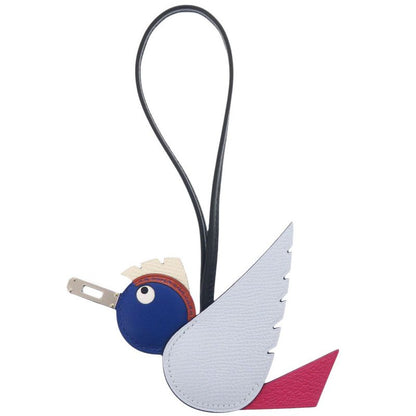 Unused Hermes Birdy Charm Kelly Plate Vaux Epson Chevre Misol Vaux Swift Blue