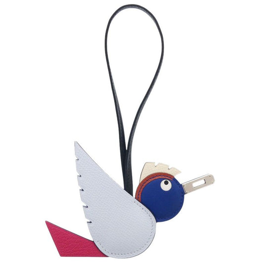 Unused Hermes Birdy Charm Kelly Plate Vaux Epson Chevre Misol Vaux Swift Blue