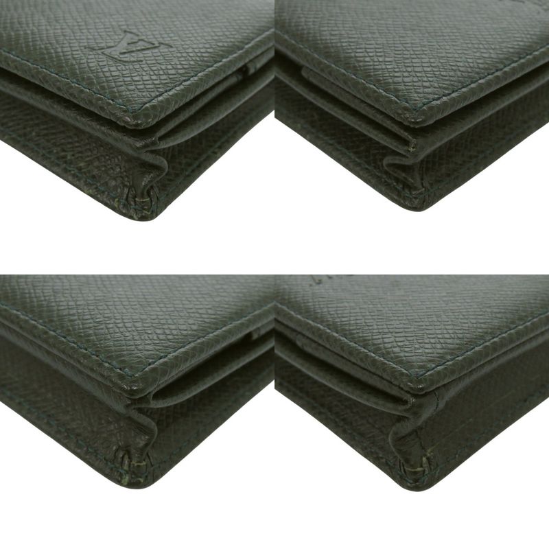 Louis Vuitton Portomone Boite M30388 Taiga Leather Green Coin Case Wallet Green