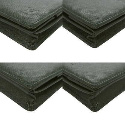Louis Vuitton Portomone Boite M30388 Taiga Leather Green Coin Case Wallet Green
