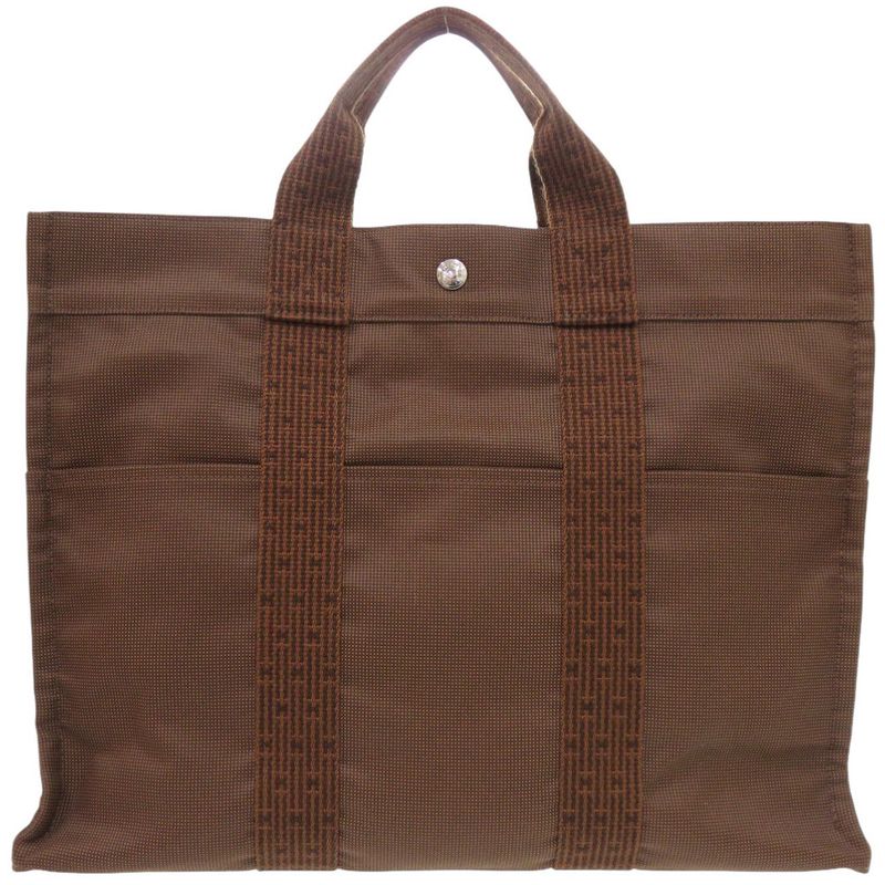 Hermes Her Line Tote MM Canvas Brown Tote Bag Brown 1817 Hermes Men's
