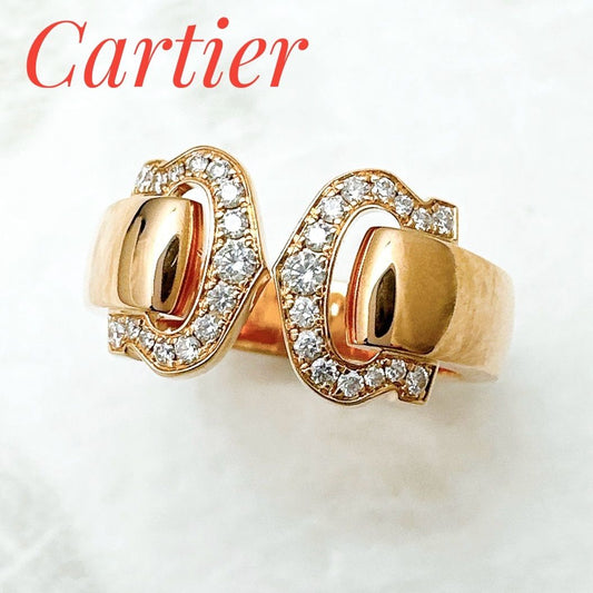 Cartier 2c Boucluse Diamond Pink Gold Ring 51