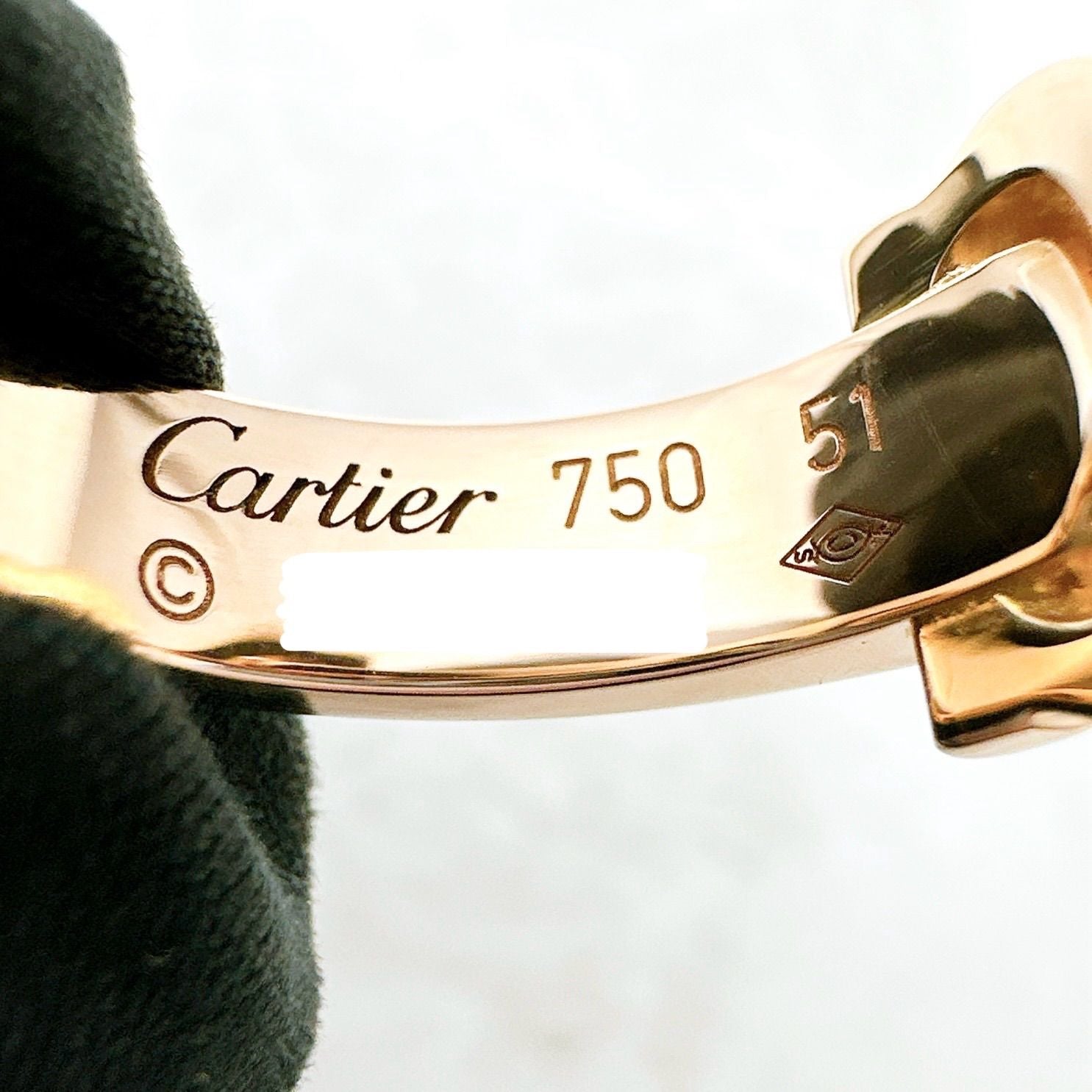 Cartier 2c Boucluse Diamond Pink Gold Ring 51