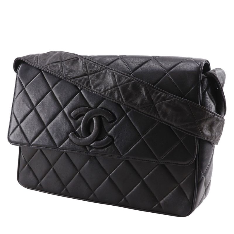 Chanel Cocomark Matelasse Vintage Lambskin Black Women's Shoulder Bag