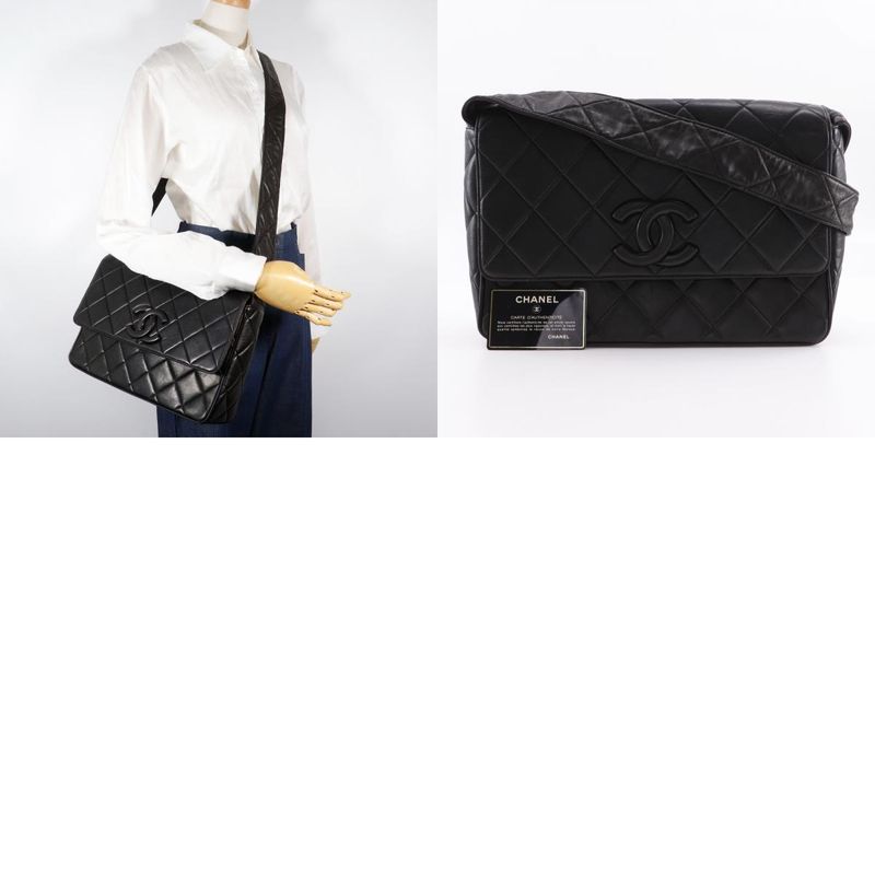 Chanel Cocomark Matelasse Vintage Lambskin Black Women's Shoulder Bag
