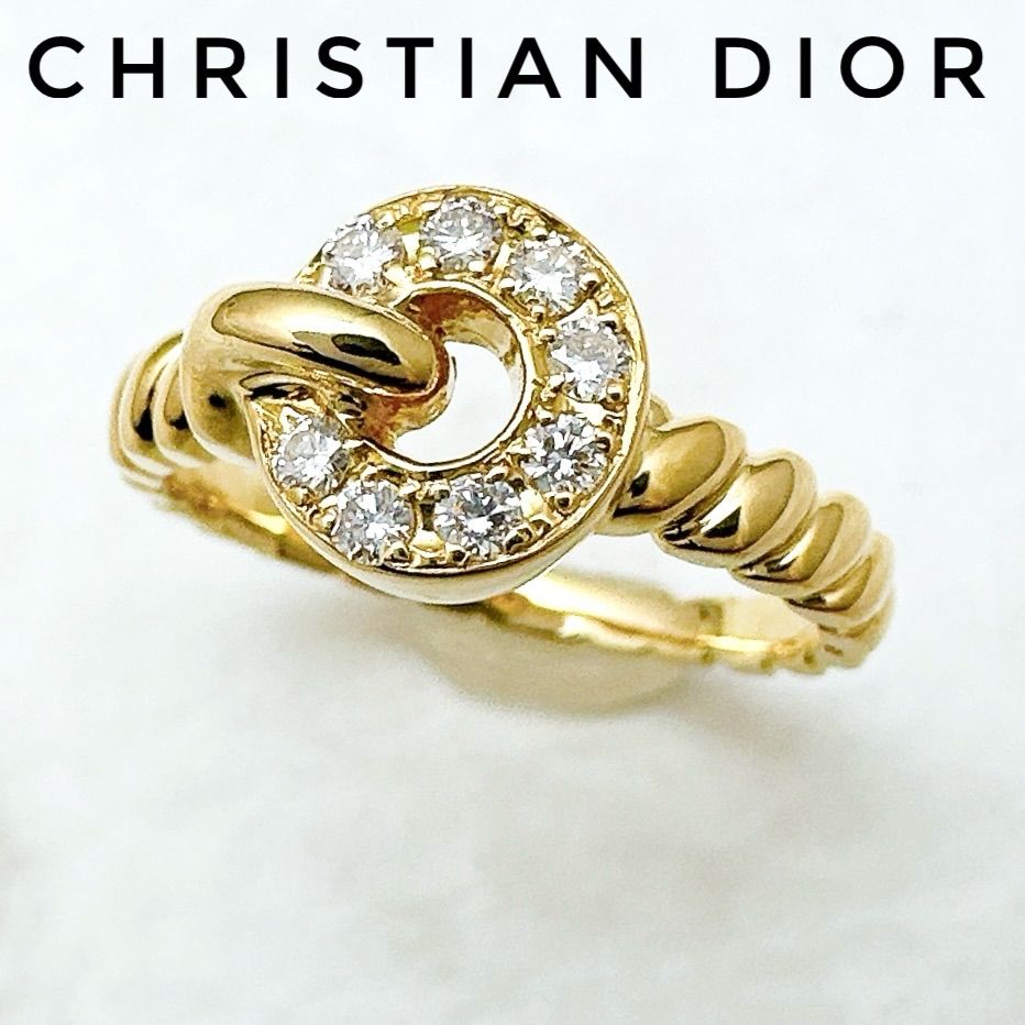 Christian Dior Diamond Yellow Gold Ring 48 Approx 8 U