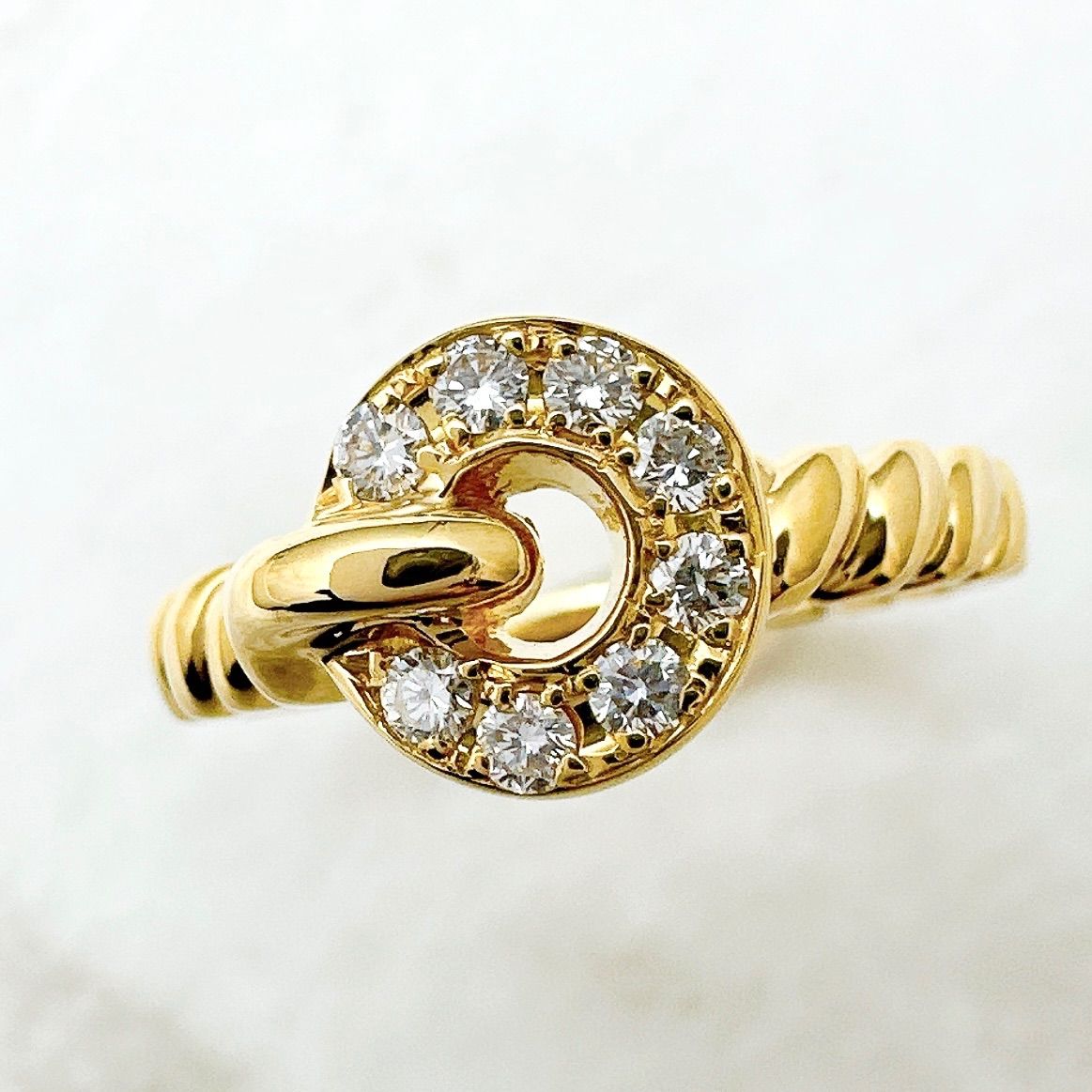 Christian Dior Diamond Yellow Gold Ring 48 Approx 8 U