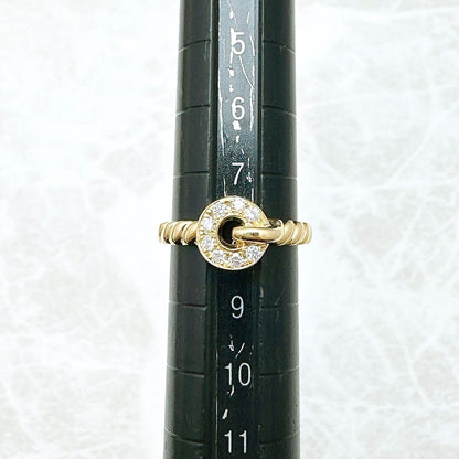 Christian Dior Diamond Yellow Gold Ring 48 Approx 8 U